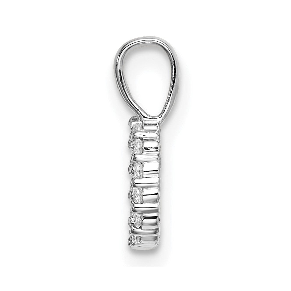 14k White Gold 1/10 carat Lab Grown Diamond VS/SI+ G+ Letter D Initial Pendant