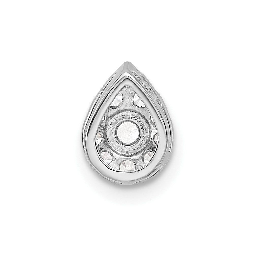 14k White Gold 1/3 carat Lab Grown Diamond VS/SI+ G+ Pear Chain Slide Pendant