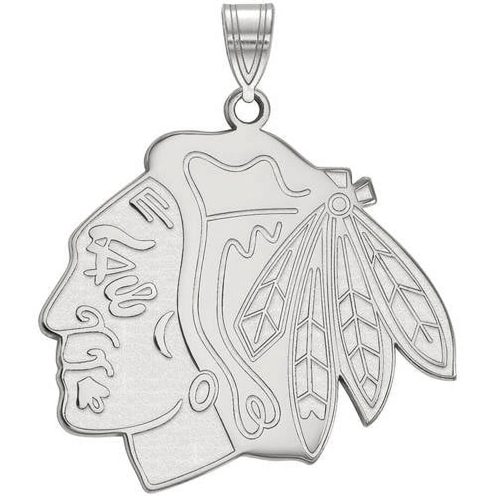 LogoArt NHL Chicago Blackhawks Sterling Silver Extra Large Pendant