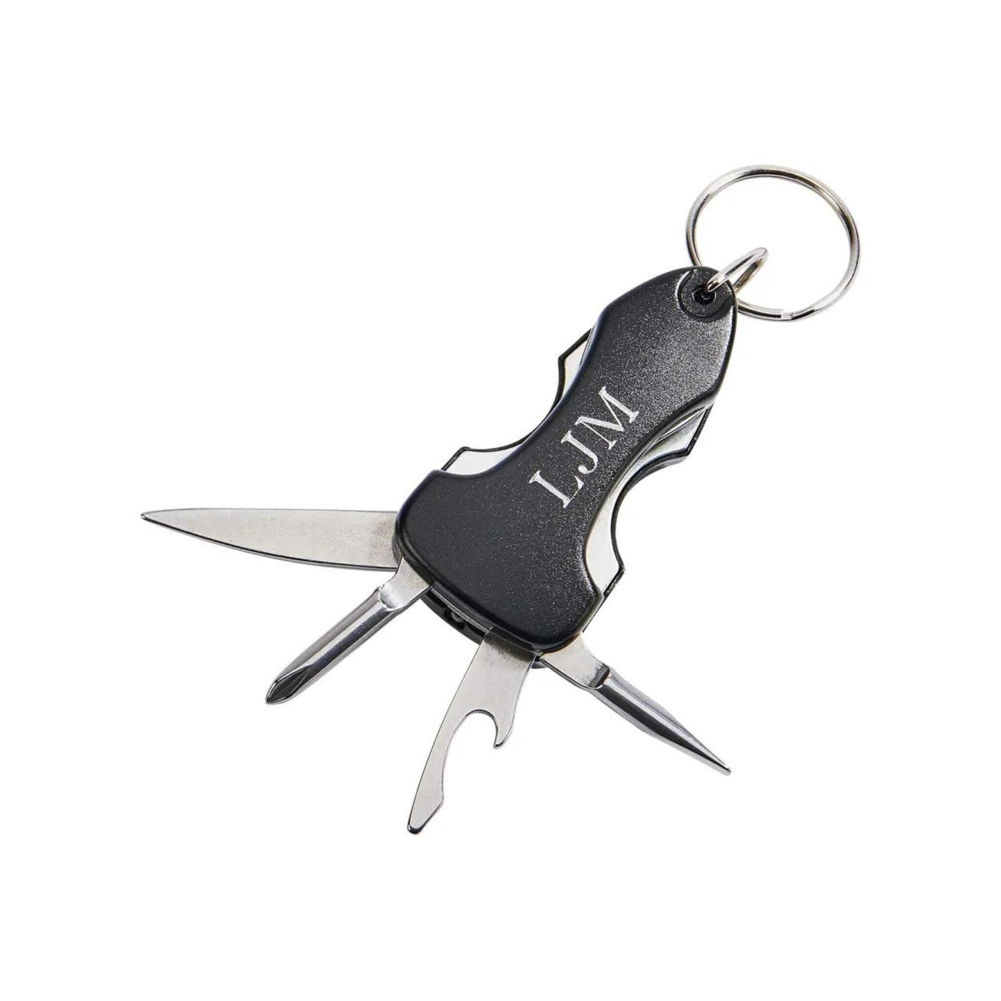 3.5" Black Stainless Steel Key Chain with Multi Tools
