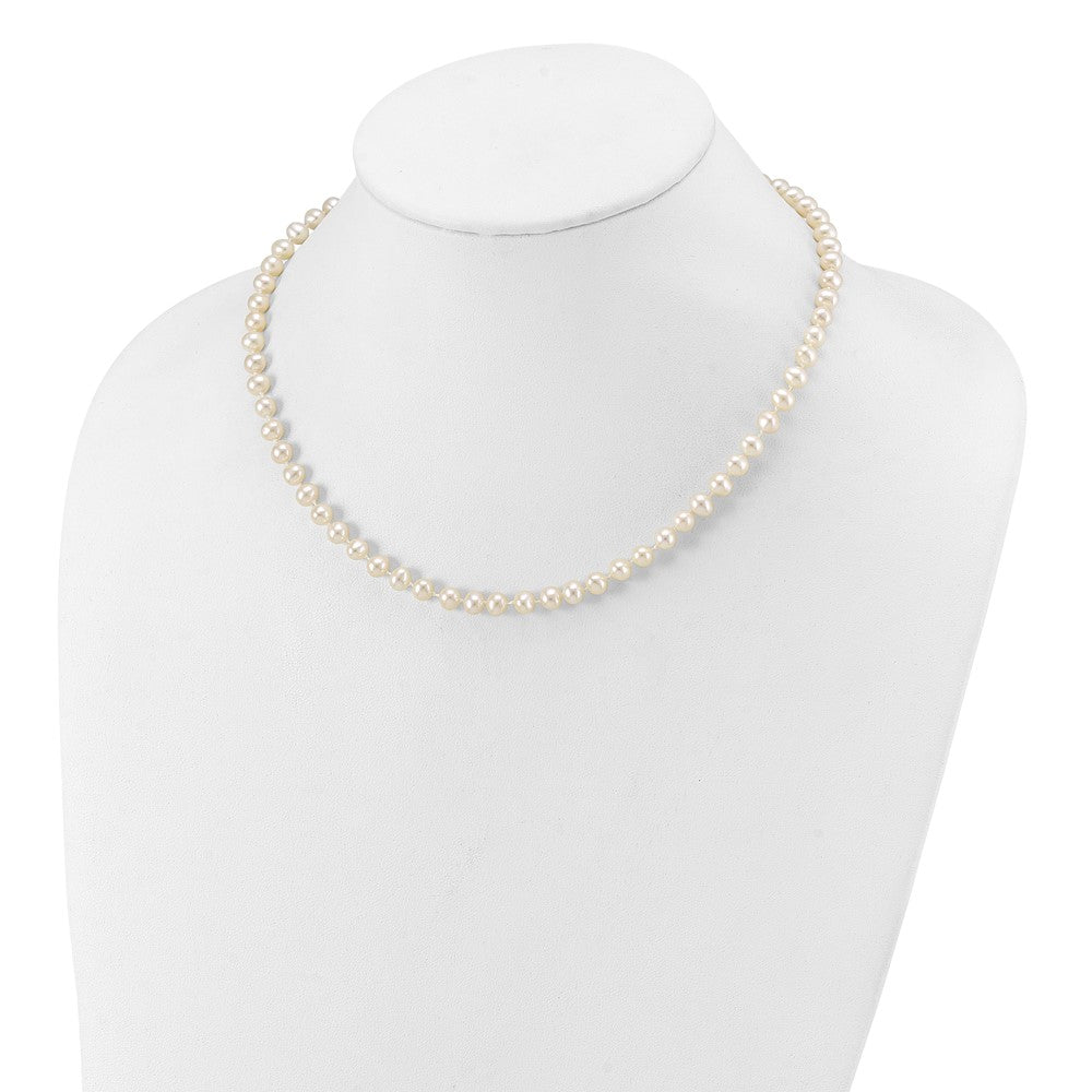 10k 5-6mm White Near-Round Freshwater Cultured Pearl 16 inch Necklace