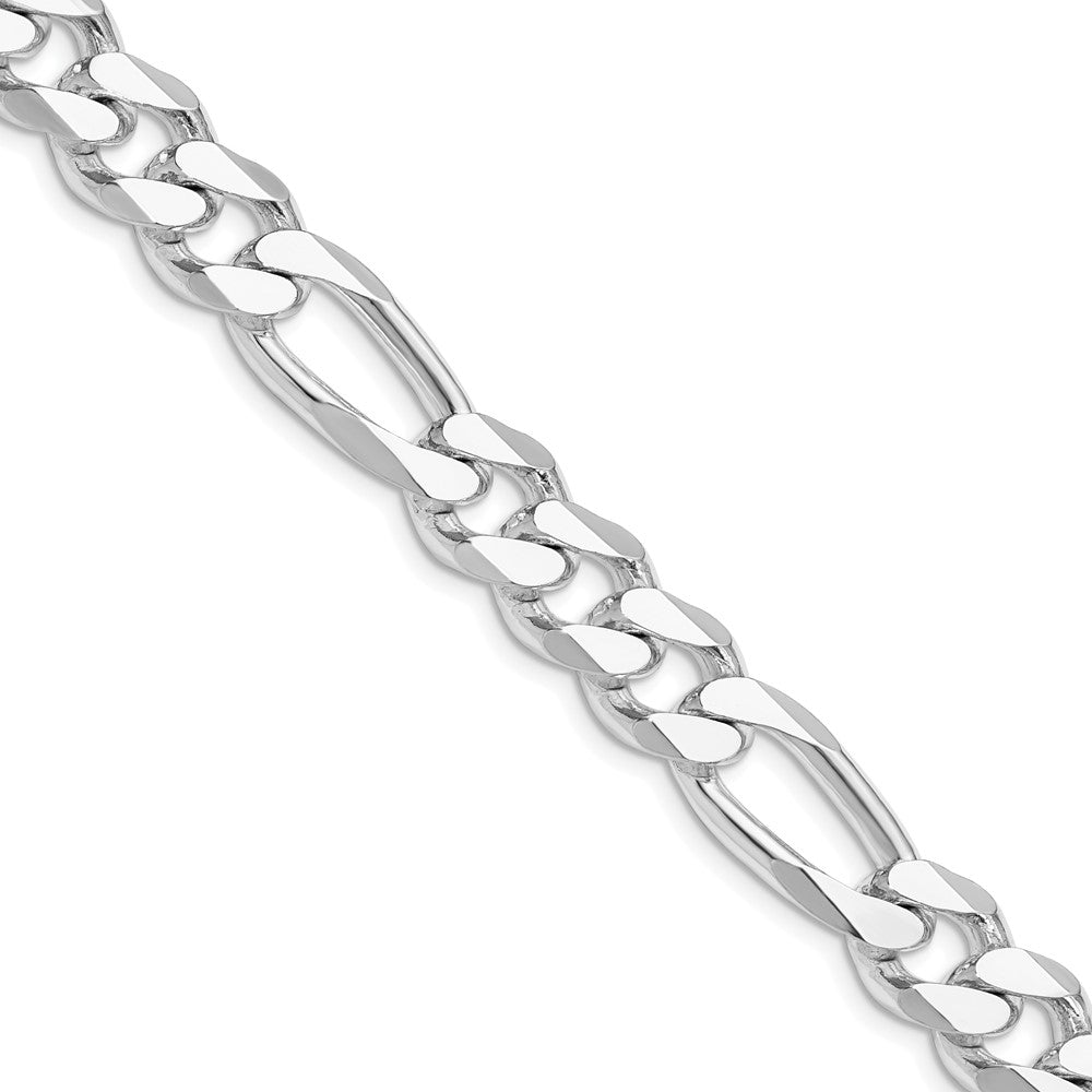 Sterling Silver Rhodium-plated 10.75mm Figaro Chain 22 Inches
