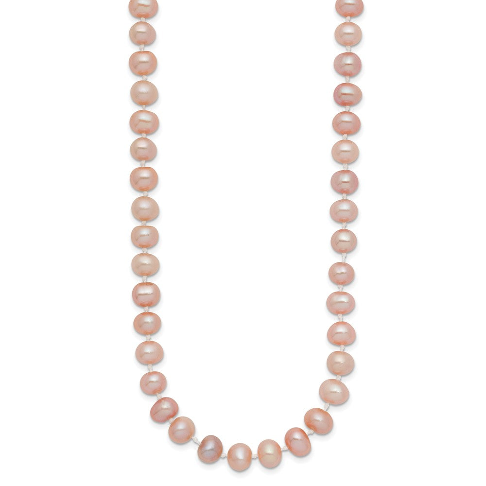 14k 6-7mm Pink Near-Round Freshwater Cultured Pearl 20 inch Necklace