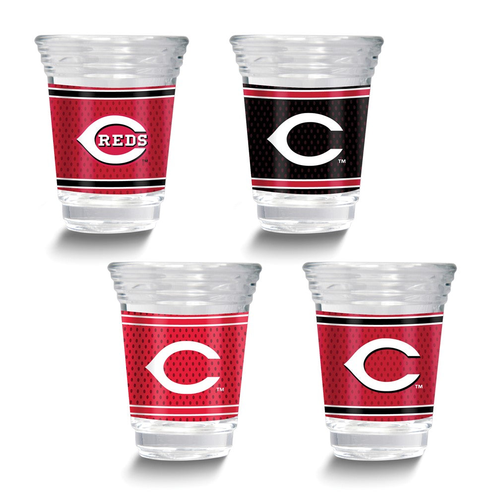 MLB Cincinnati Reds 4-piece 2 oz. Shot Glass Set