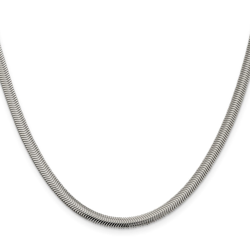 Sterling Silver 4.2mm Flat Oval Snake Chain 30 Inches