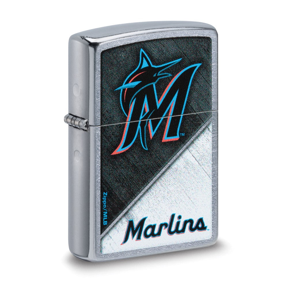 Zippo Street Chrome Miami Marlins Color Image MLB Lighter