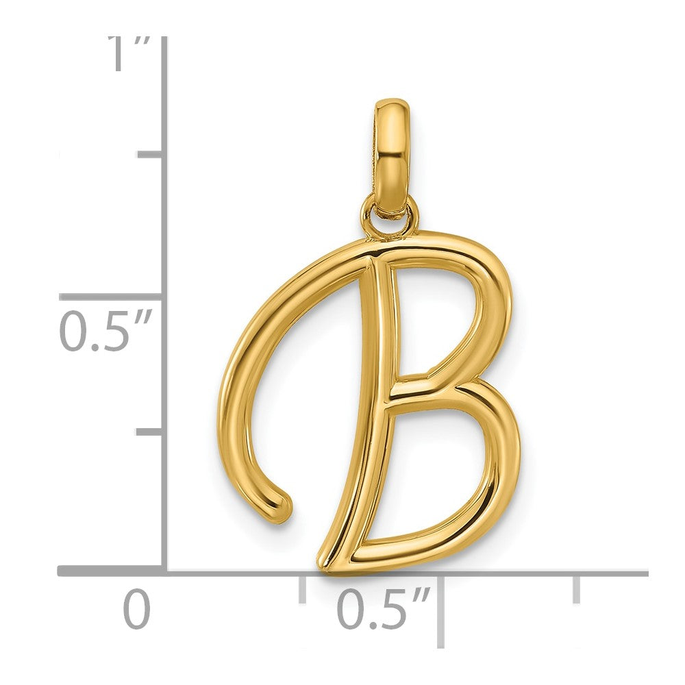 14k Yellow Gold Fancy Letter B