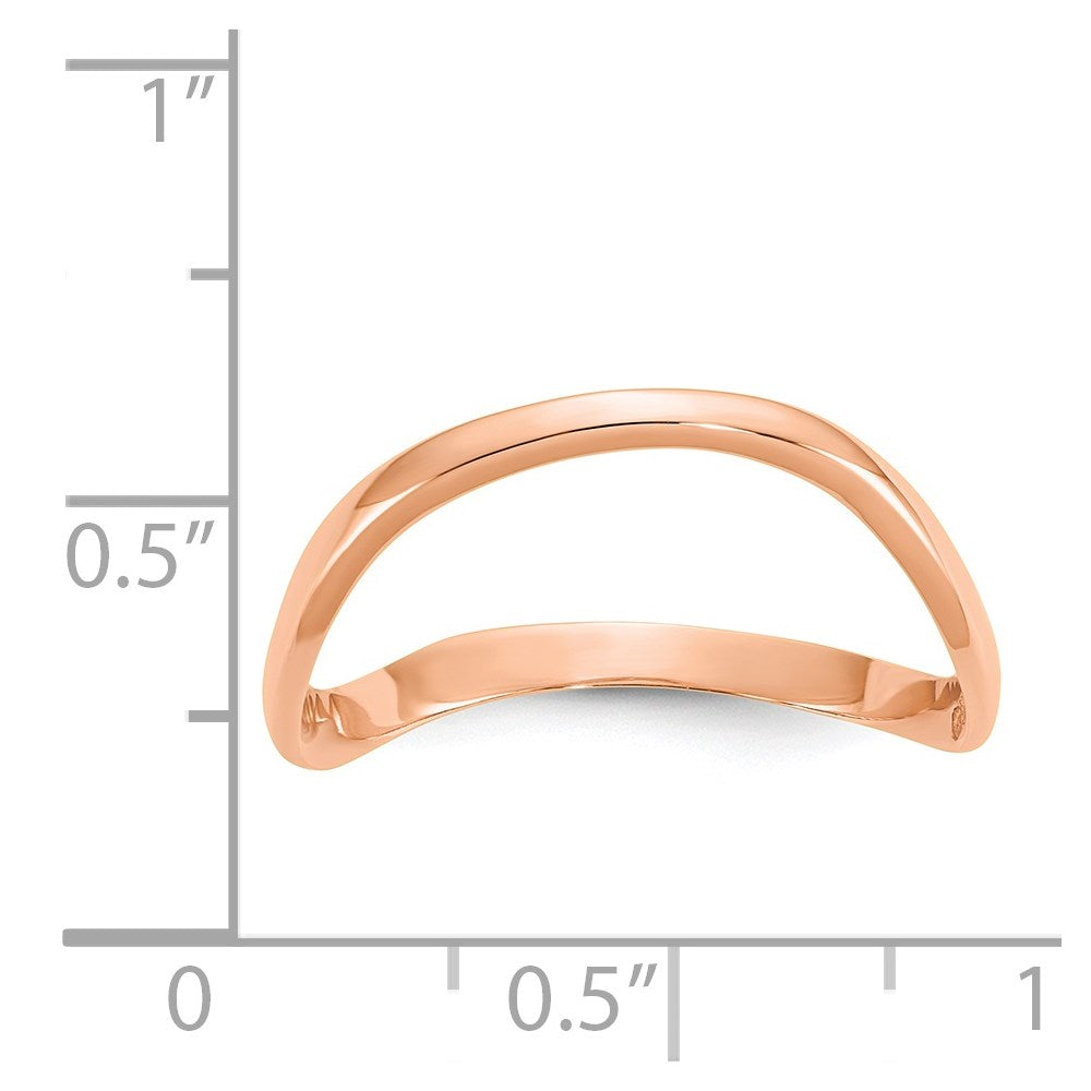 14K Rose Gold Wave Fashion Thumb Ring Size 9