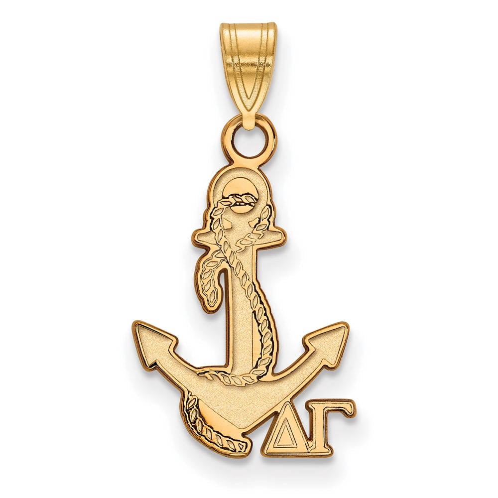 Sterling Silver w/ 14K Yellow Gold-Plated Official Licensed Greek Sororities Delta Gamma (??) Small Pendant