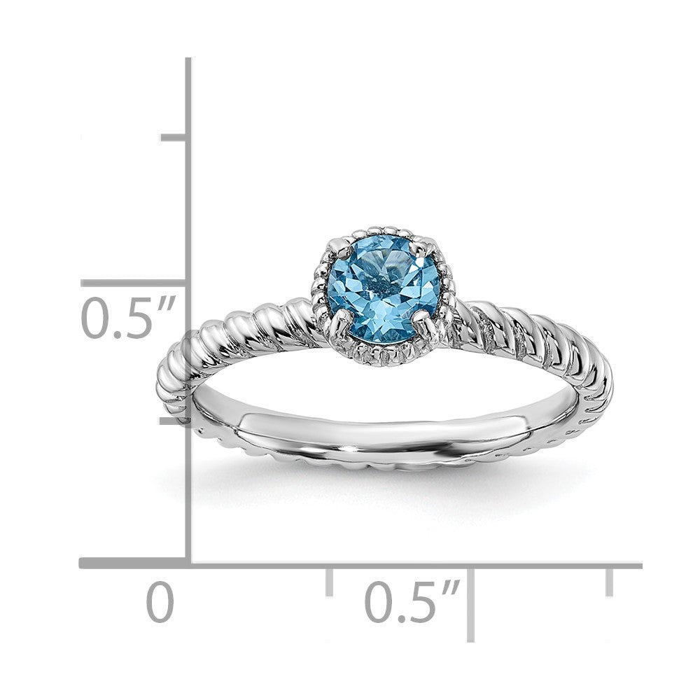 Sterling Silver Stackable Expressions Blue Topaz Ring
