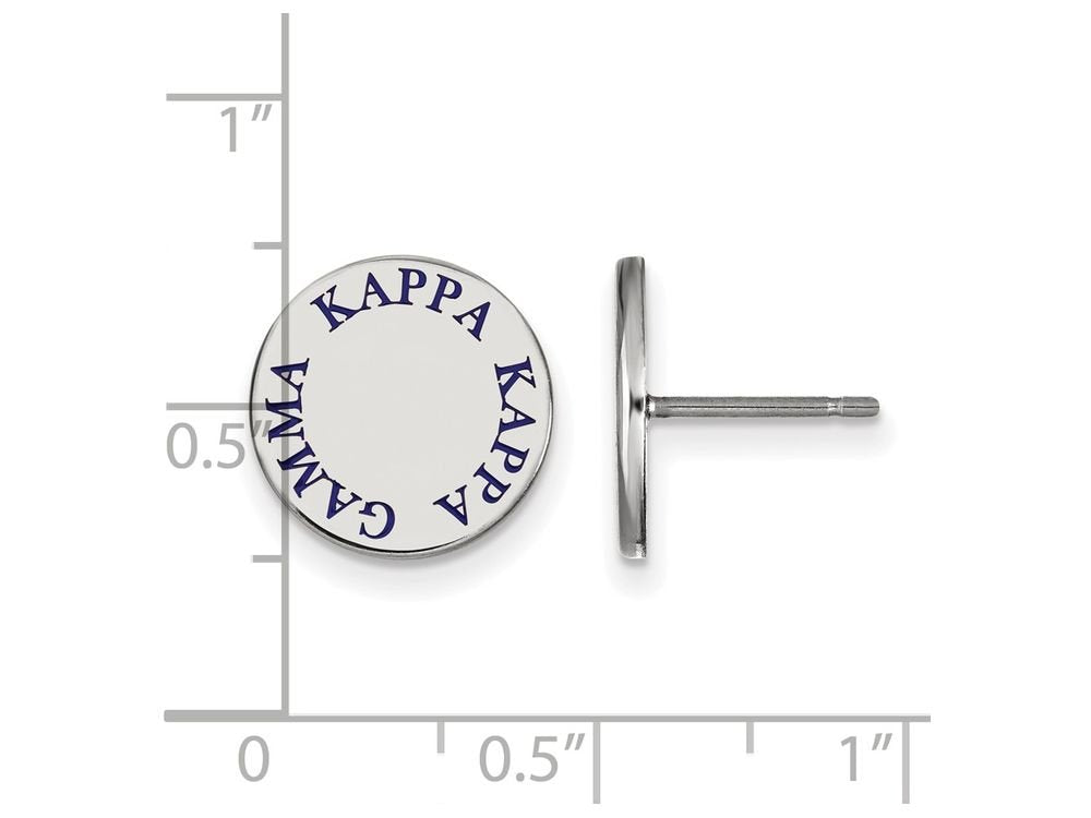 Sterling Silver Official Licensed Greek Sororities Kappa Kappa Gamma (???) Enameled Post Earrings