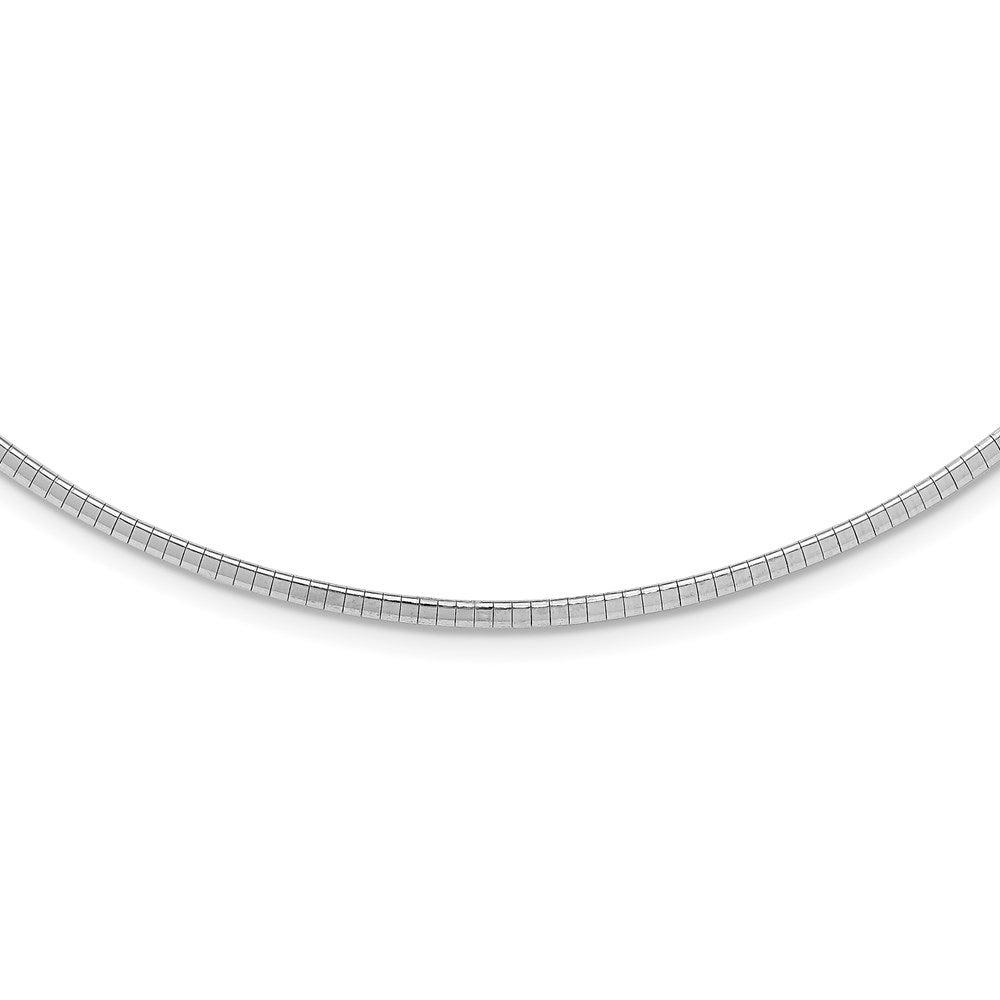 Sterling Silver Rhodium-plated 2mm with 2 inch Extention Cubetto Chain 16 Inches