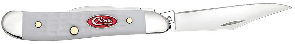Case XX Knives Jigged White Delrin Peanut Stainless Pocket Knife