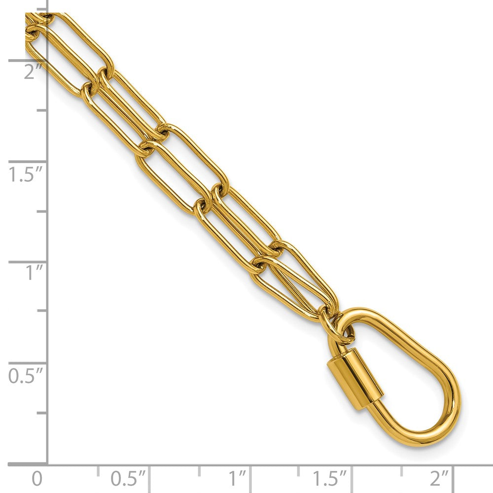 Chisel Stainless Steel Polished Yellow IP-plated Two-Strand 8 inch Paperclip Link Bracelet 8 inches