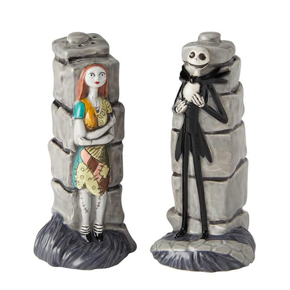 Enesco Disney Jack and Sally Salt and Pepper Shaker Set, 2 Pieces 4.1in H