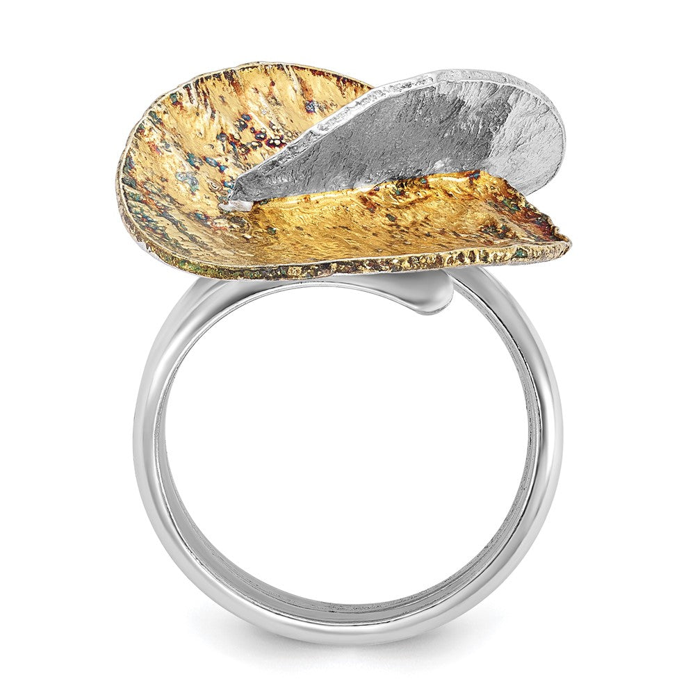Sterling Silver 18K Yellow Gold-plated Overlapping Circles Ring