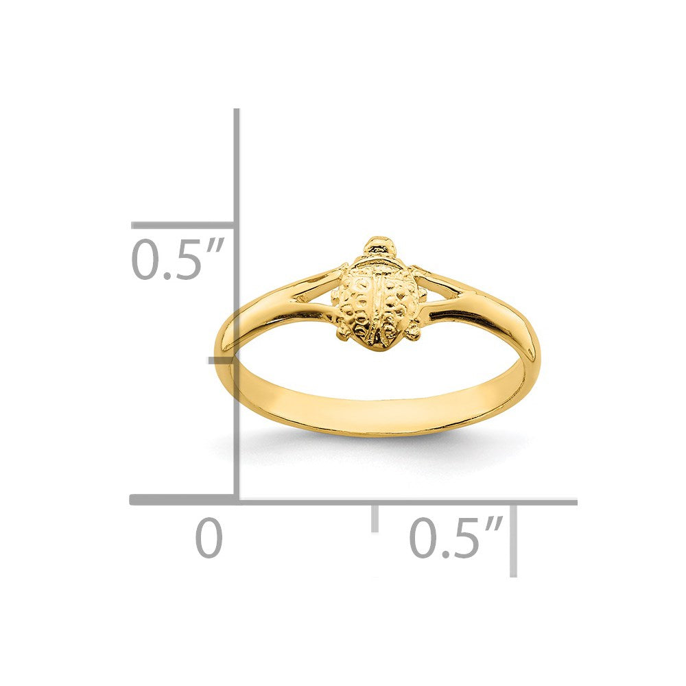 14k Ladybug Baby Ring Size 1