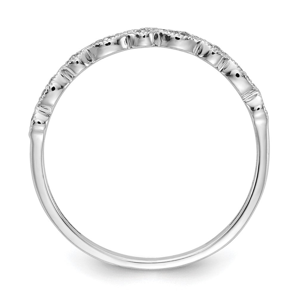 10K White Gold Diamond Fancy Band Size 6.75