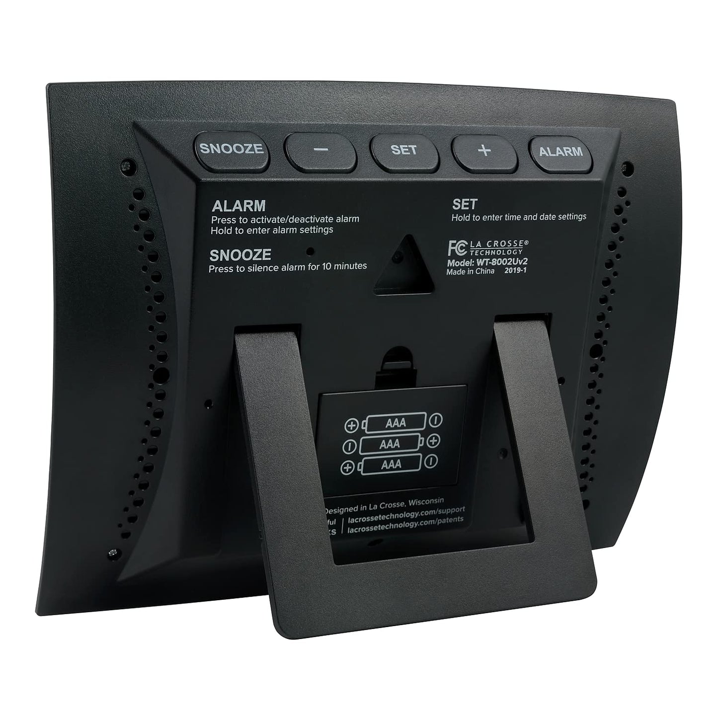 La Crosse Technology Digital Clock with Indoor Temperature and Calendar, WT-8002U-INT