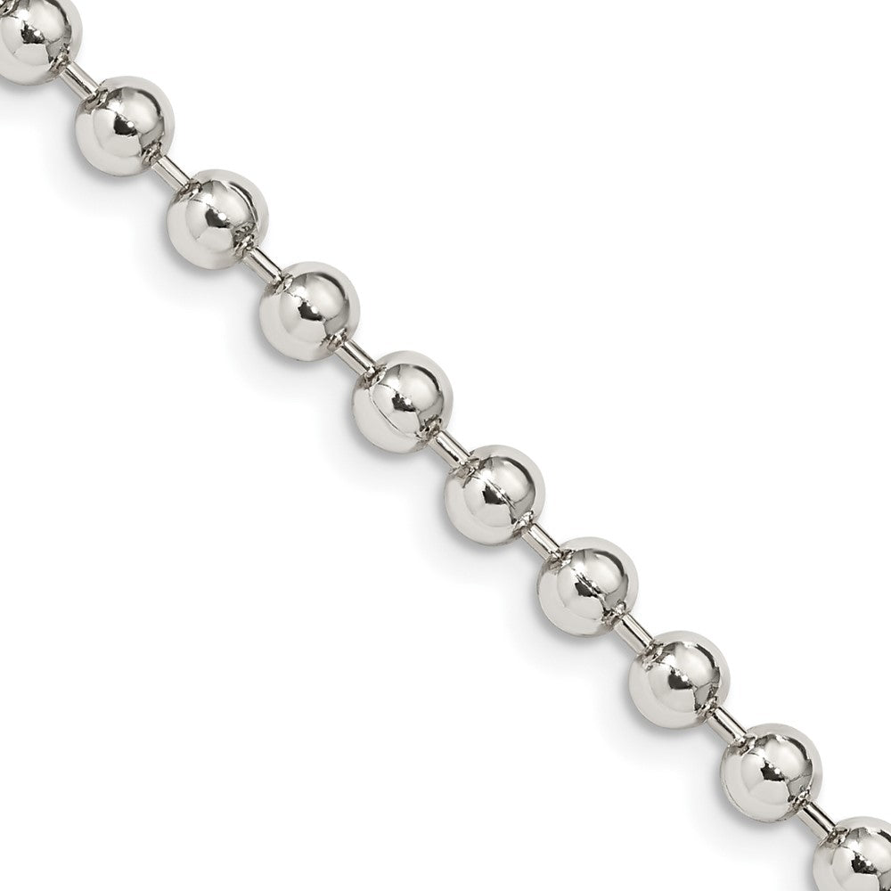 Sterling Silver 4mm Beaded Chain 24 Inches