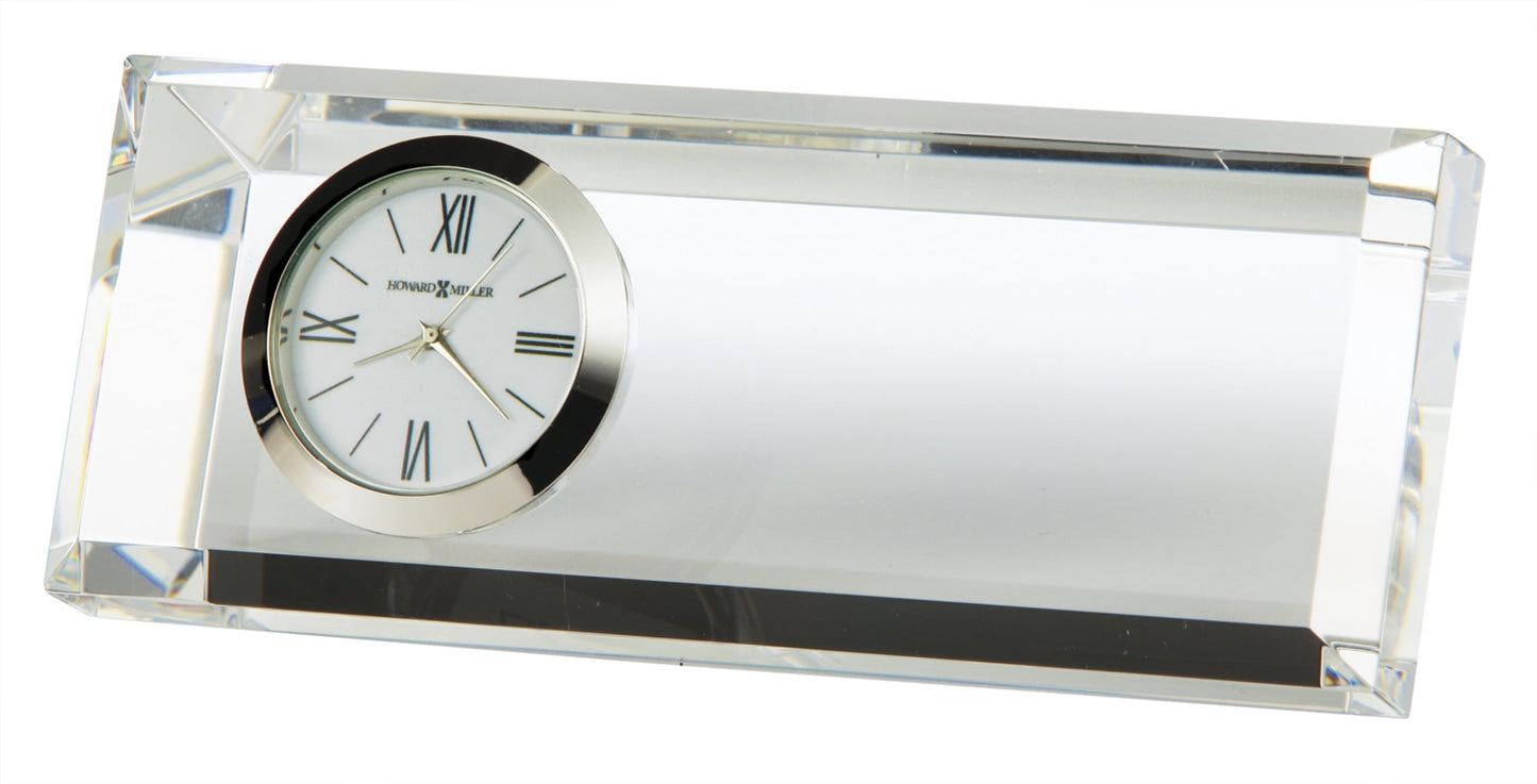 Howard Miller Prism Rectangular Optical Crystal Quartz Table Clock #Q-GM9803