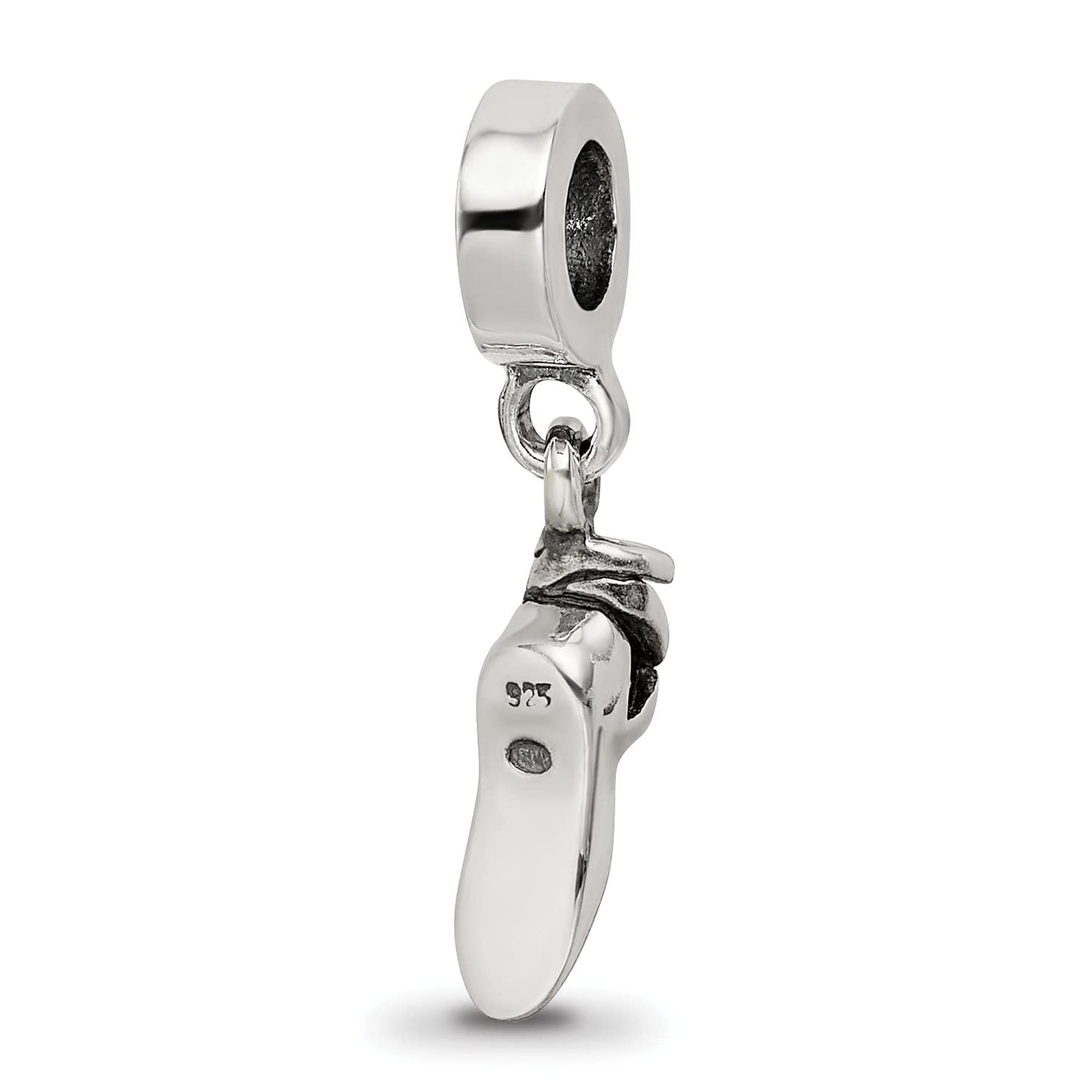 Sterling Silver Reflections Ballet Slipper Dangle Bead