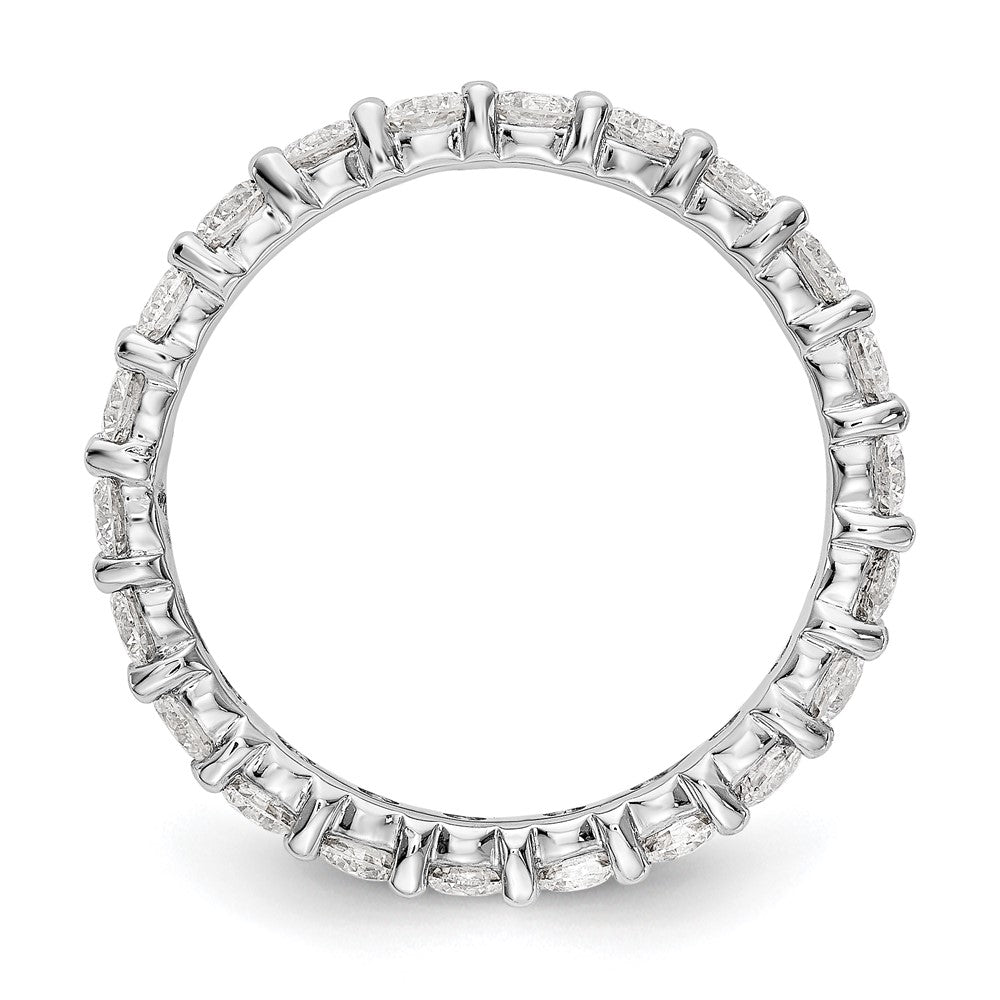 14k White Gold 2 carat Lab Grown Diamond VS/SI+ G+ Size 7 Shared Prong Eternity Band