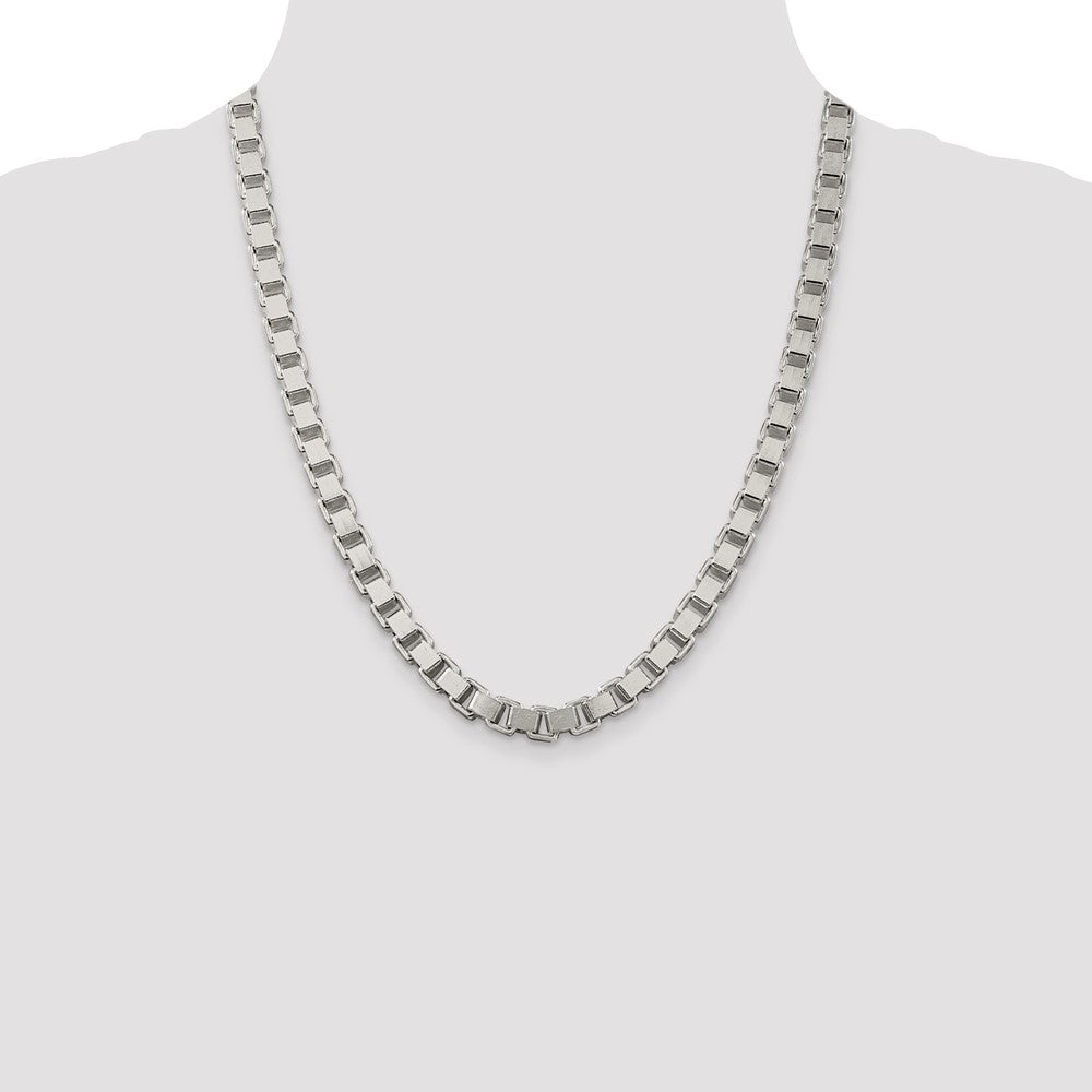 Sterling Silver 7mm Box Chain 22 Inches