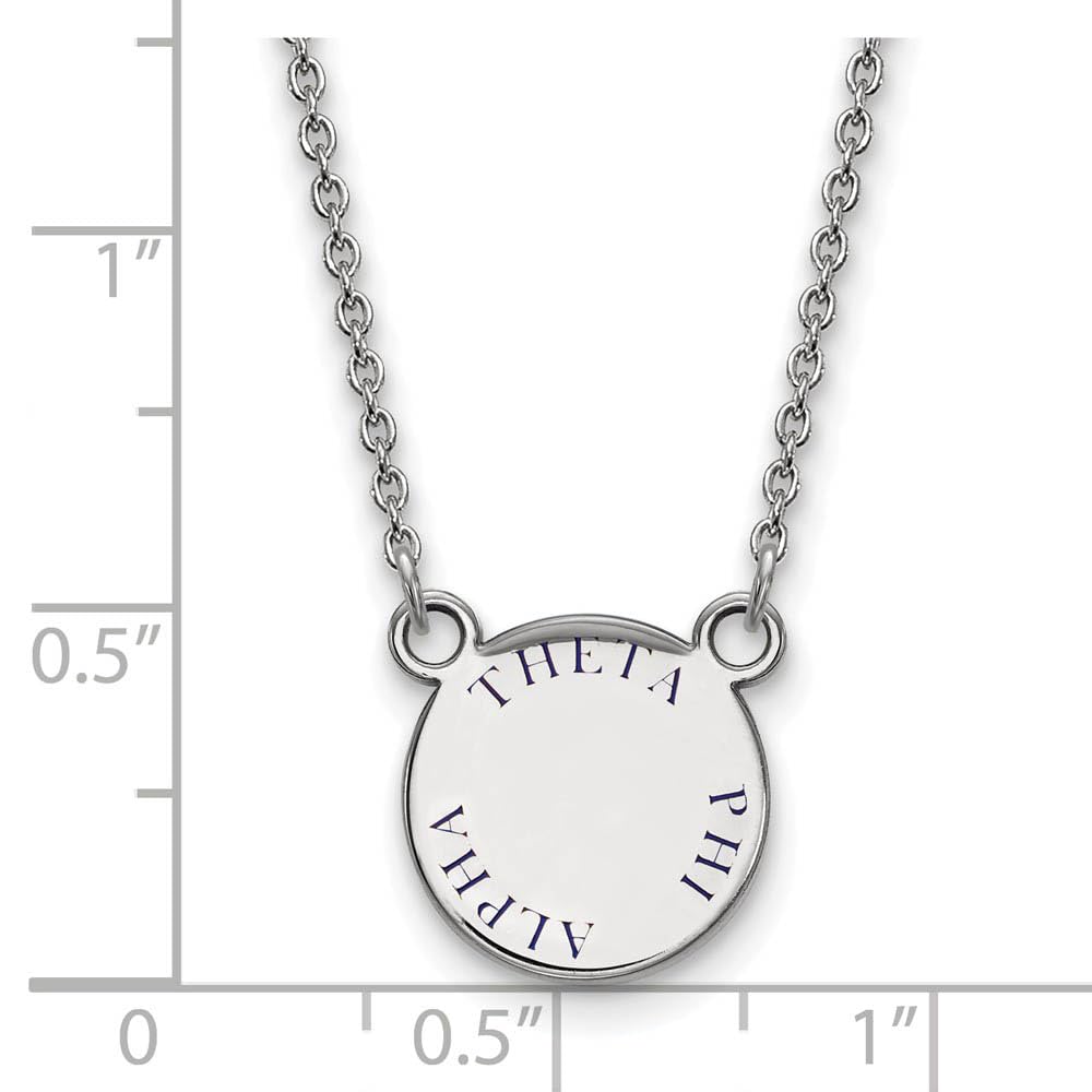 Sterling Silver 18in Official Licensed Greek Sororities Theta Phi Alpha (???) XS Enamel Pendant w/Necklace