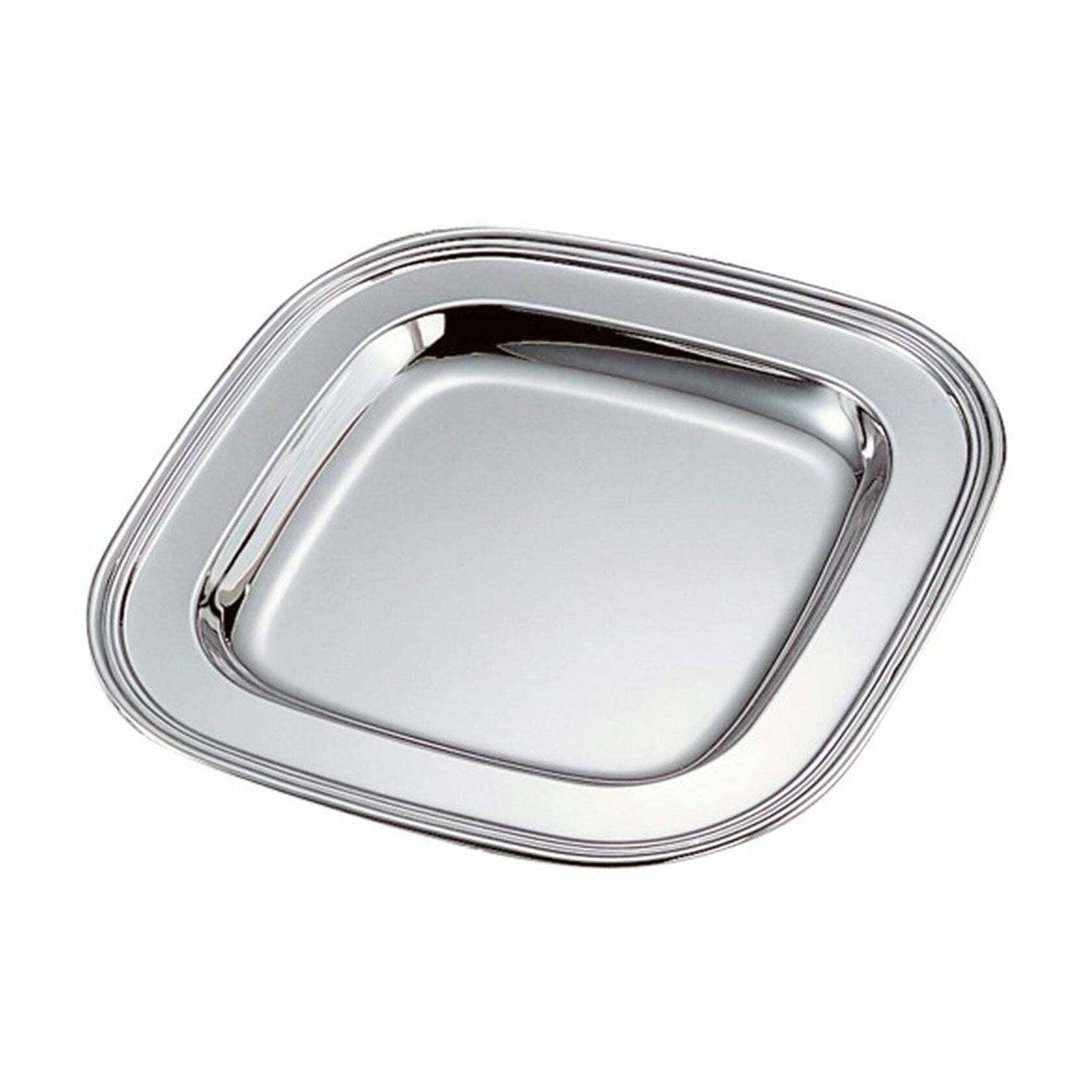 Creative Gifts International 22109 9.5 in. Nickel Plated Square Tray - Silver