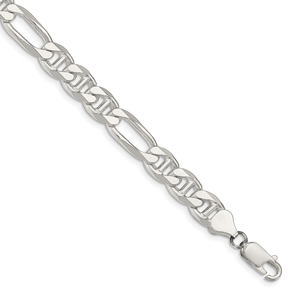 Sterling Silver 8.25mm Figaro Anchor Chain 7 inches