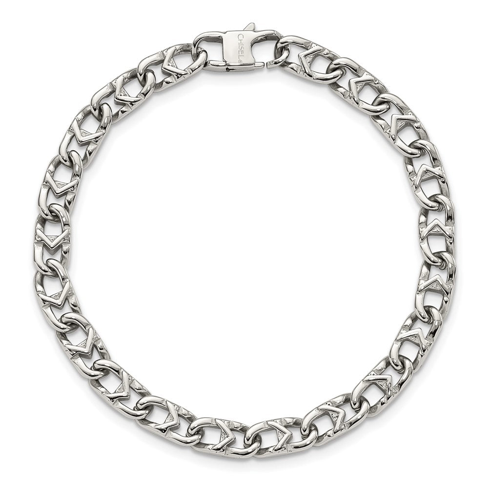 Stainless Steel Polished 6mm 8.5in Bracelet 8.5 inches