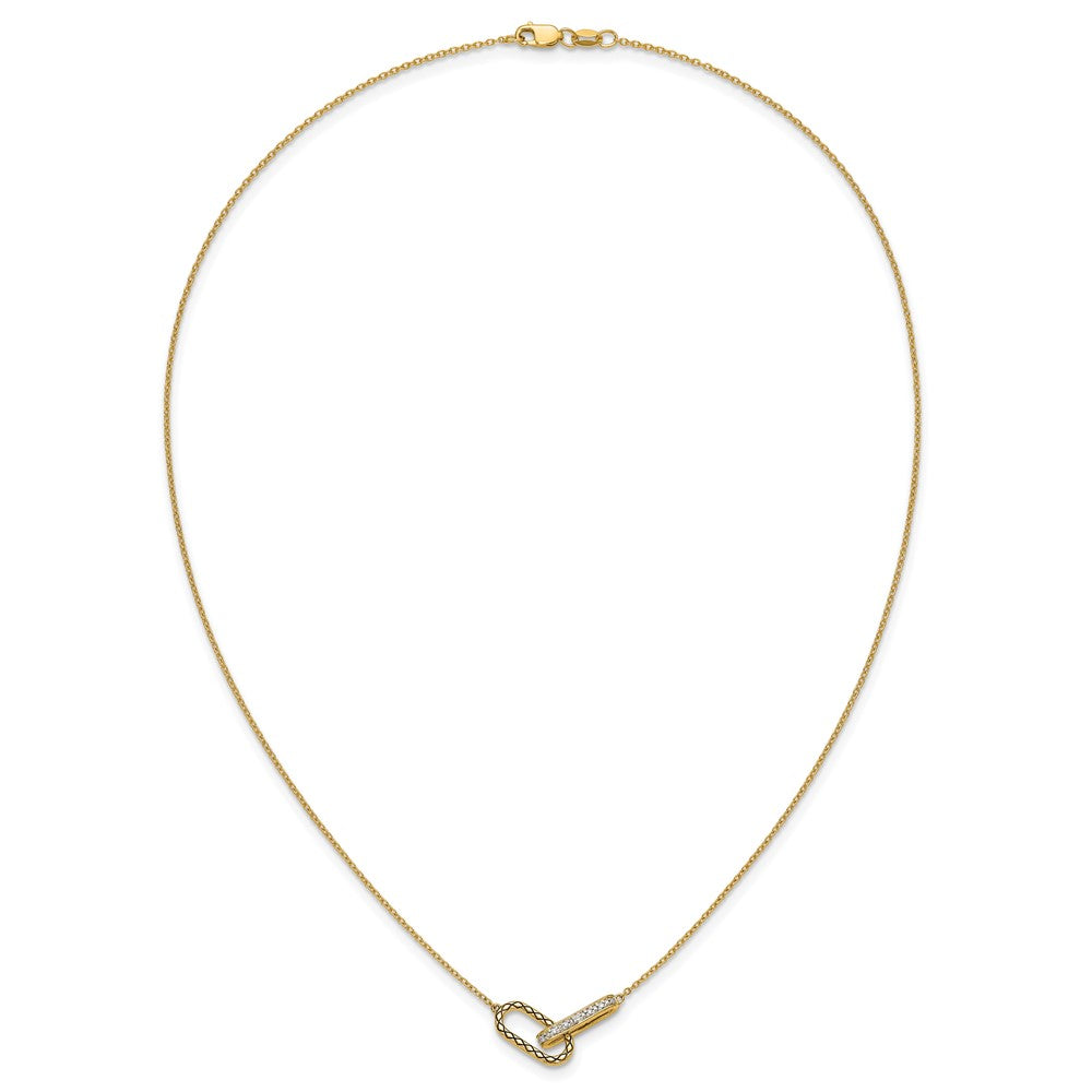 14K Polished Diamond Link Fashion Necklace