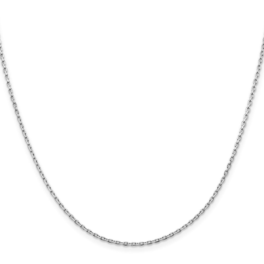 Sterling Silver Rhodium-plated 1.5mm Beveled Oval Cable Chain 20 Inches