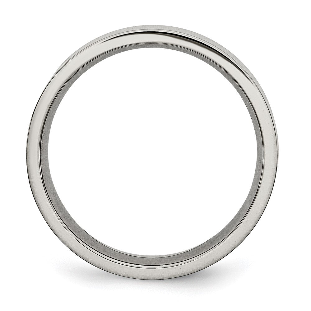 Titanium Polished 6mm Flat Band Size - 12