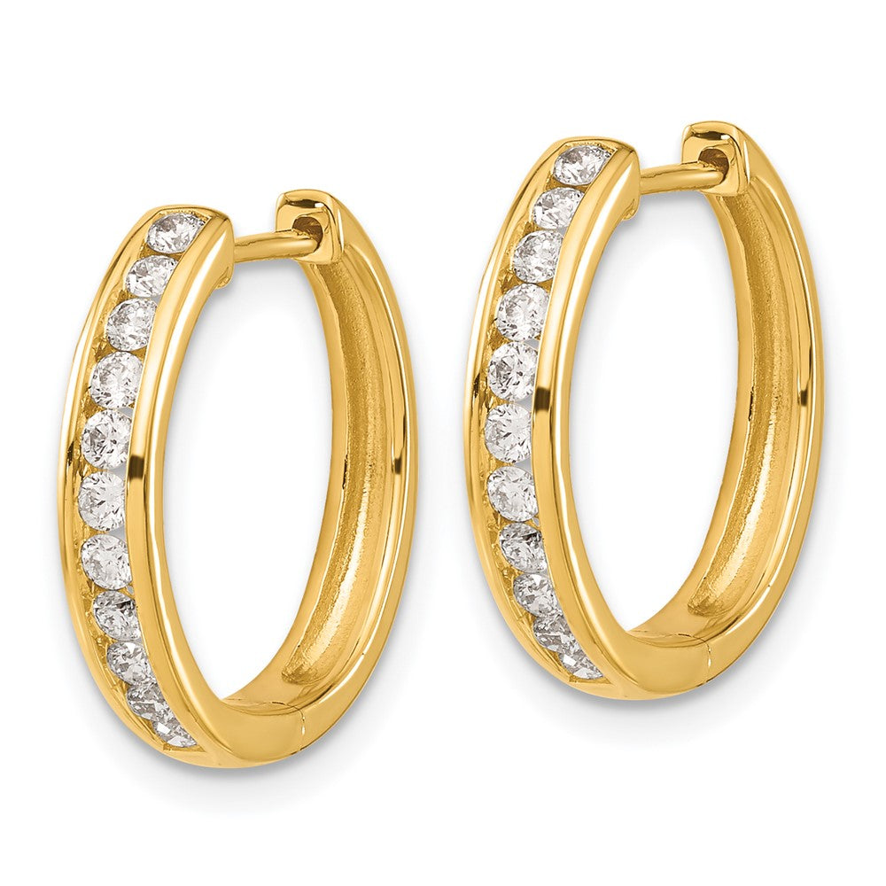 14k 1/2 carat Lab Grown Diamond VS/SI+ G+ Complete Hinged Hoop Earrings