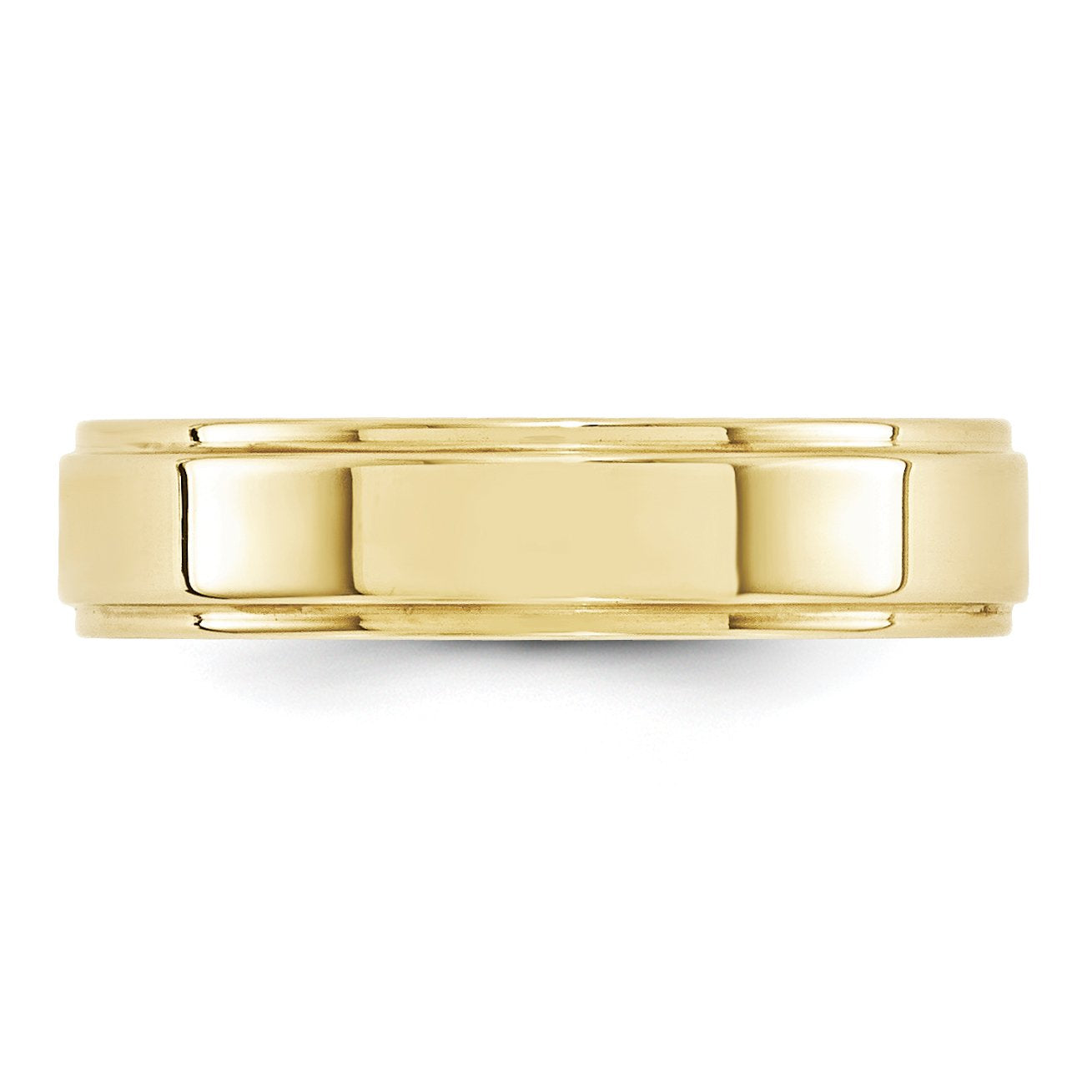 10k Yellow Gold 5mm Flat with Step Edge Wedding Band Size 4