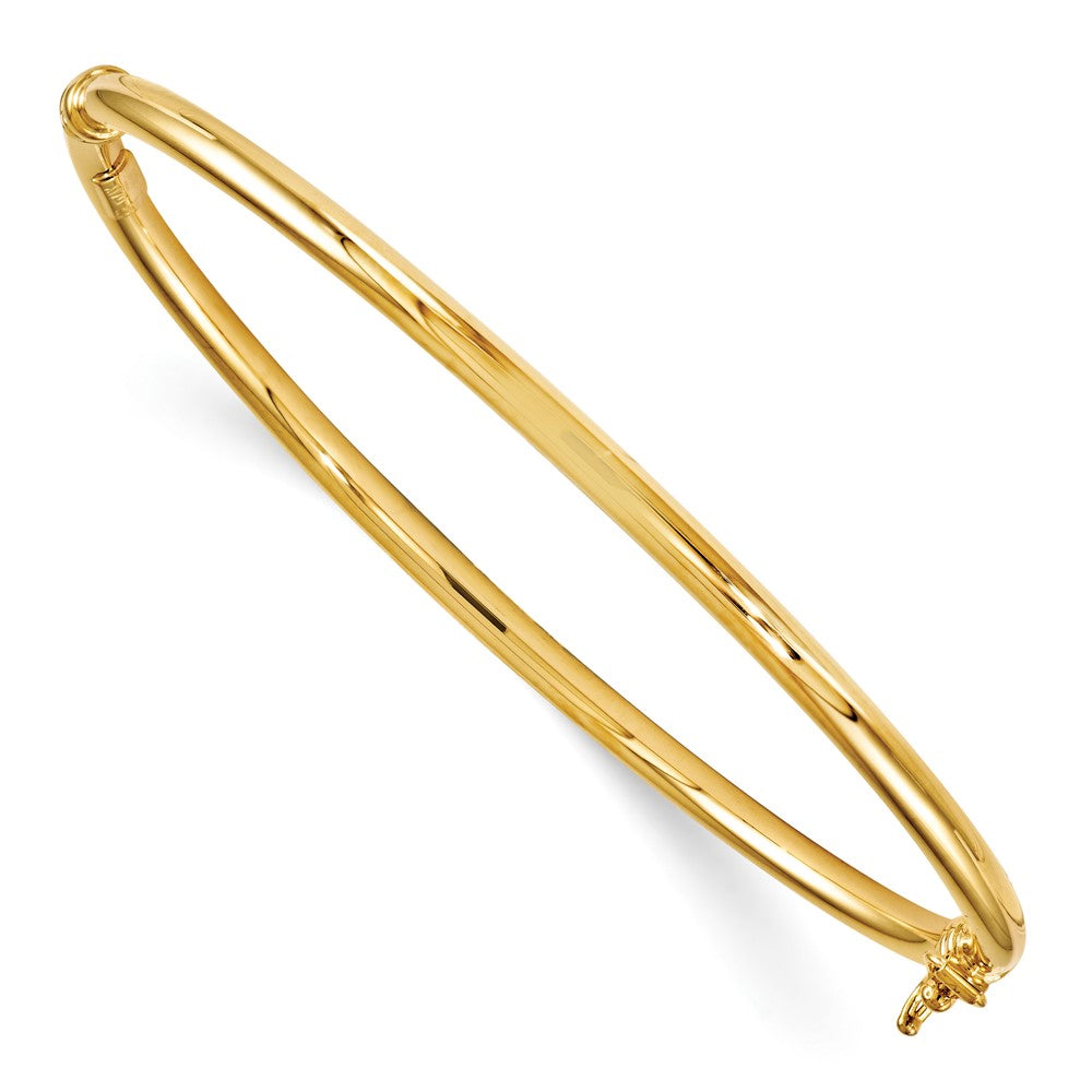 14K Polished Hinged Bangle 7.5  inches