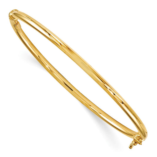 14K Polished Hinged Bangle 7.5  inches