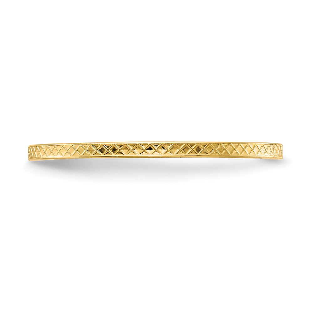 10K Yellow Gold 1.2mm Criss-Cross Pattern Stackable Band Size 7.5