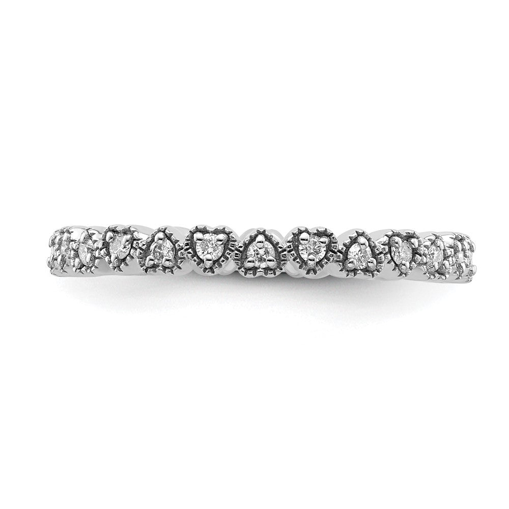 Sterling Silver Stackable Expressions Diamond Heart Ring Size -5