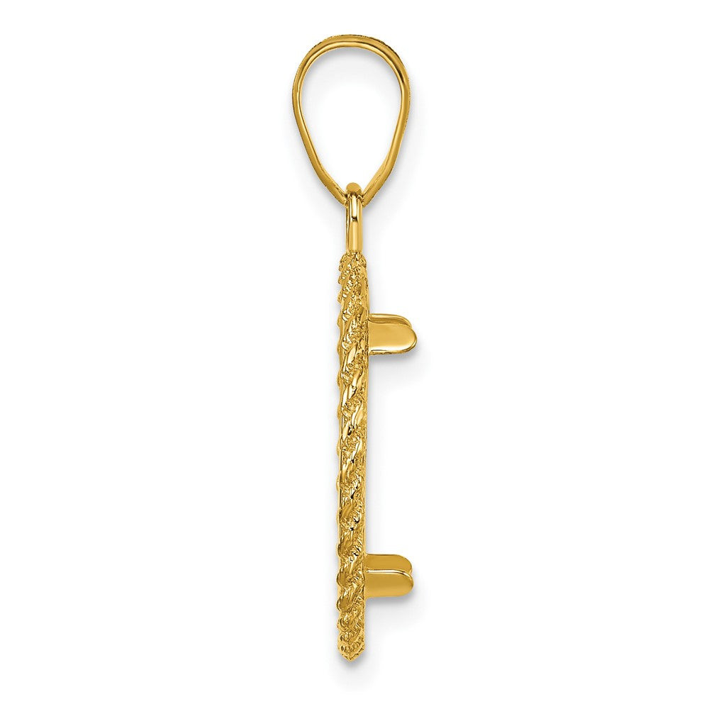 Wideband Distinguished Coin Jewelry 14k Polished with Casted Rope 14.0mm Prong Coin Bezel Pendant