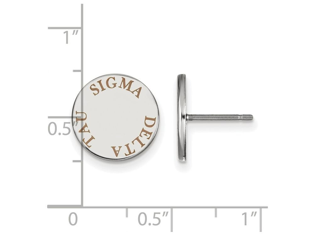 Sterling Silver Official Licensed Greek Sororities Sigma Delta Tau Enameled Post Earrings