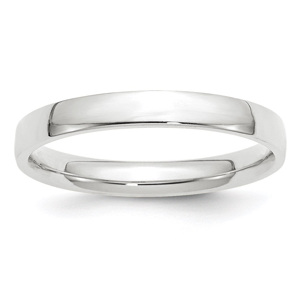 10k White Gold 3mm Lightweight Comfort Fit Wedding Band Size 10