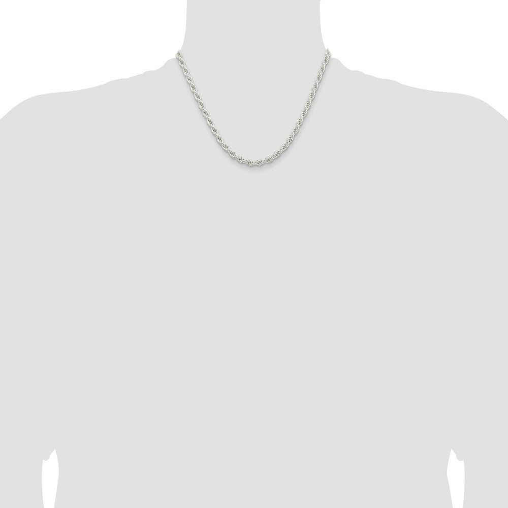 Sterling Silver 5mm Solid Rope Chain 18 Inches