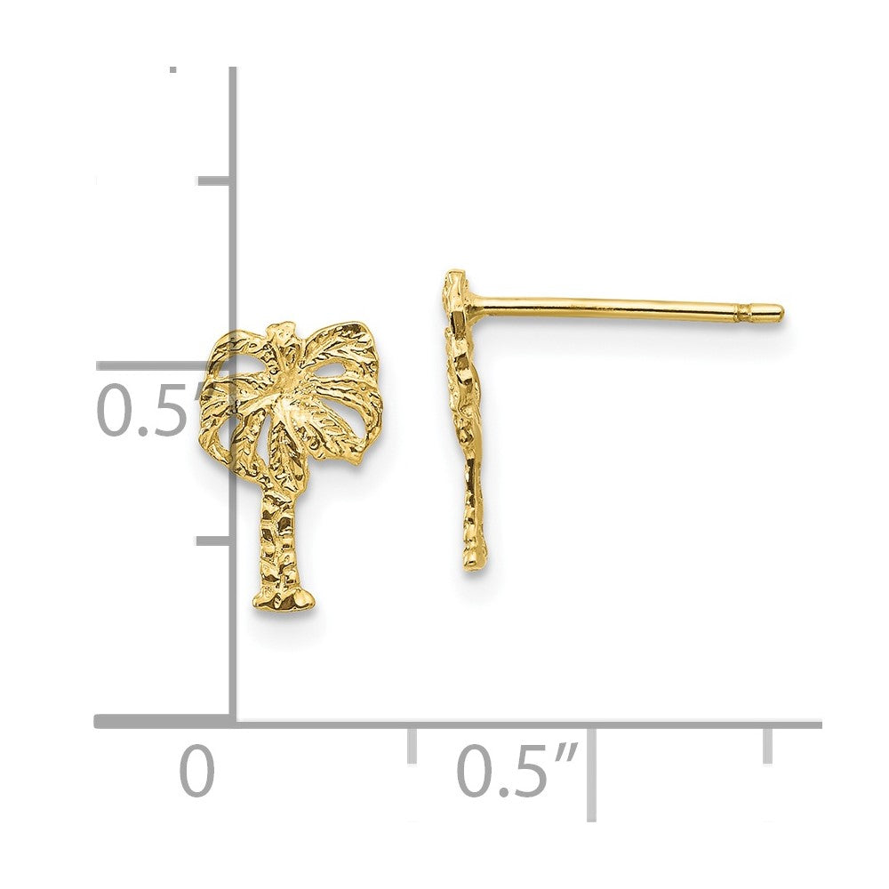 10k Palm Tree Post Earrings