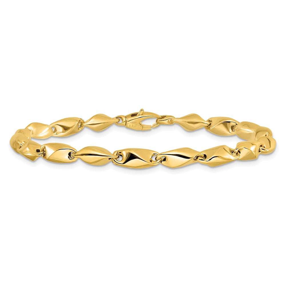 14k Polished Fancy Link Bracelet 7.5  inches