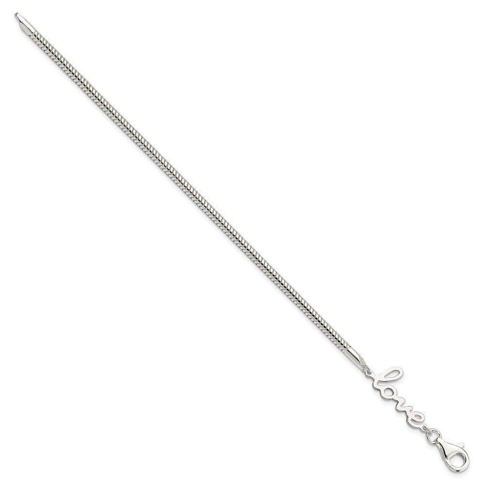 Sterling Silver LOVE Bracelet 7.5 inches