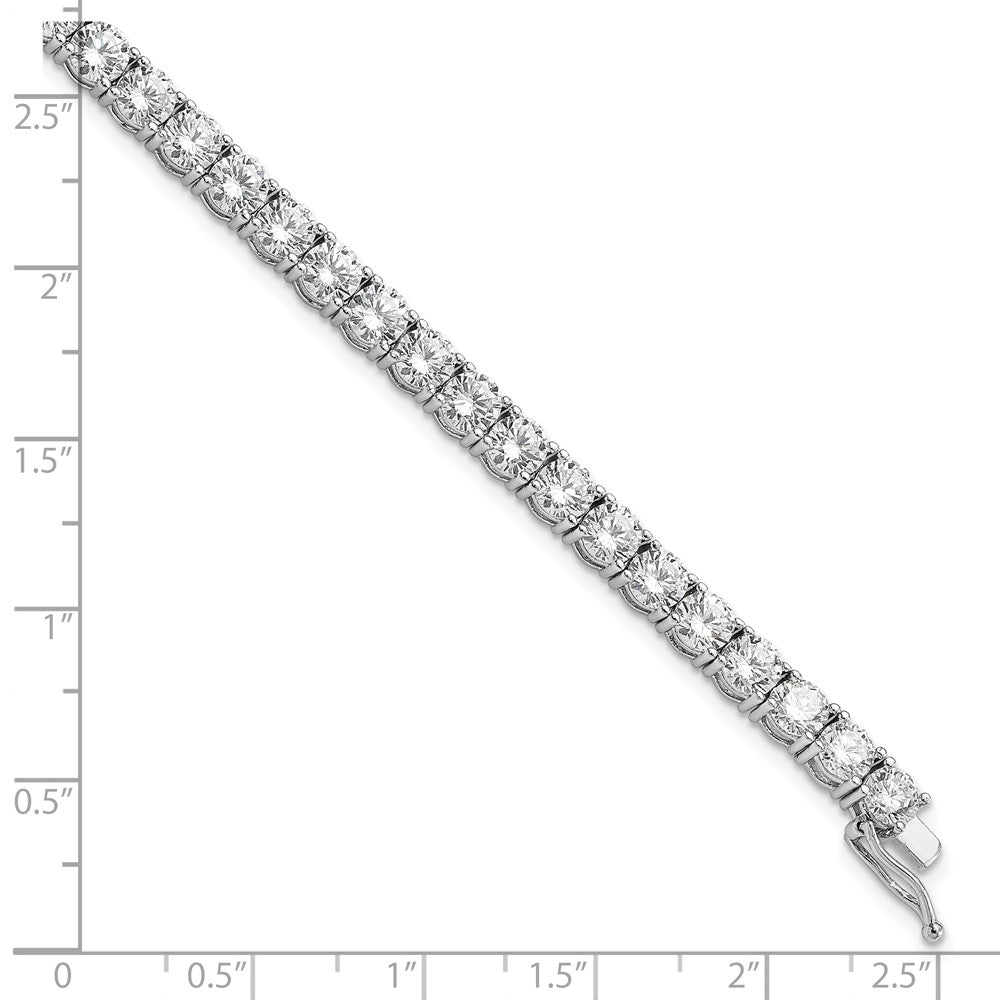 Sterling Shimmer Sterling Silver Rhodium-plated 4.5mm CZ 37 Stone 7 inch Bracelet 7 inches