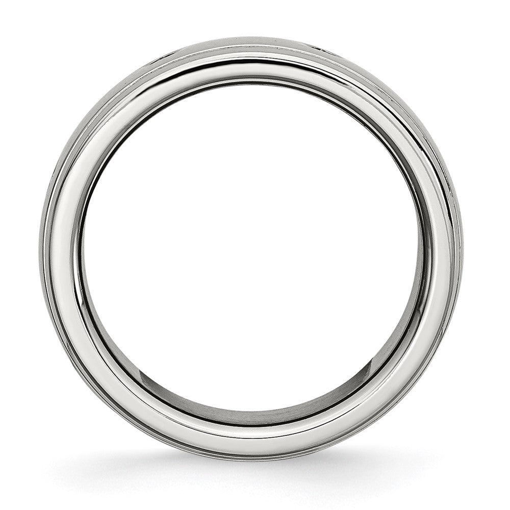 Stainless Steel Polished 8mm Grooved Band